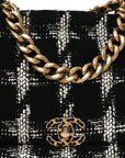 Tweed Quilted Maxi CHNL 19 Flap Black White