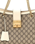 GG Supreme Monogram Medium Padlock Tote White