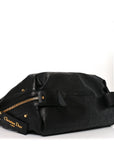 Shiny Grained Calfskin Macrocannage Medium D-Journey Bag Black