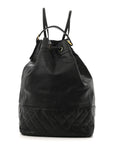 Caviar Quilted Drawstring Backpack Black