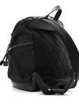 Nylon Grained Calfskin Watson Diaper Bag Black