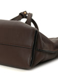 Nappa Flamenco Knot Clutch Chocolate