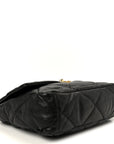 Goatskin Quilted Large CHNL 19 Flap Black