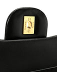 Lambskin Quilted Jumbo Double Flap Black