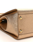 Metallic Dauphine Medium Frame Tote Gold