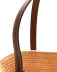 Raffia Small Square Basket Tote Bag Natural Tan