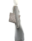 Lambskin Quilted CHNL 19 Shopping Bag Grey