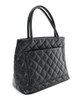 Caviar Quilted Medallion Tote Black