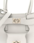 Smooth Calfskin Mini Bel Air Carry All Bag White