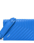 Grained Calfskin Embossed Car Flap Bag Petroleum Blue