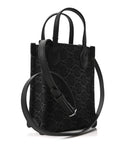 Denim GG Monogram Calfskin Mini Ophidia Tote Bag Black