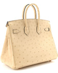 Ostrich Birkin 25 Parchemin