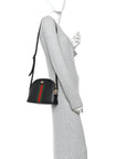 Calfskin GG Web Small Ophidia Dome Shoulder Bag Black