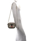 GG Supreme Monogram Bee Embroidered Mini Chain Shoulder Bag Beige Tuscany