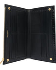Calfskin Crocodile Embossed Monogram Uptown Wallet Black