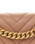 Caviar Chevron Quilted Medium Boy Flap Brown