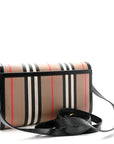 E-Canvas Icon Stripe Hannah Wallet With Detachable Strap Archive Beige