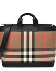 IP Check Nylon Calfskin Ormond Tote Bag Taupe Brown