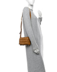 Nappa Maxi Intreccio Small Padded Cassette Crossbody Bag Camel