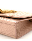 Snakeskin Medium Classic Monogram Kate Tassel Satchel Beige