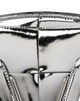 Mirror Laminated Nappa Maxi Intrecciato Mini Arco Silver
