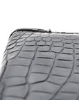 Shiny Alligator Bearn Gusset Wallet Black