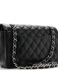 Caviar Quilted Small Double Flap Black