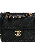 Calfskin Braided Mini My Own Frame Flap Black