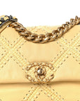 Calfskin Crochet Medium CHNL 19 Flap Yellow