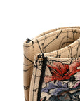 Canvas Embroidered Large Zodiac Book Tote Latte Multicolor