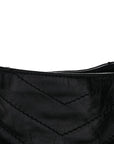 Crinkled Calfskin Matelasse Monogram Medium Niki Shopper Tote Black