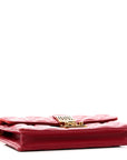 Lambskin Cannage D1ORaddict Wallet On Chain Clutch Fuchsia