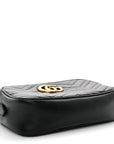 Calfskin Matelasse Small GG Marmont Chain Shoulder Bag Black