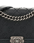Caviar Stitched Medium Boy Flap Blue