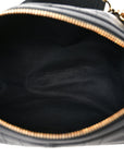 Shiny Grained Calfskin Macrocannage Medium D-Journey Bag Black