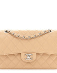 Caviar Quilted Small Double Flap Beige