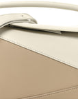 Classic Calfskin Small Puzzle Edge Bag Soft White Paper Craft