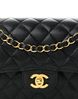 Caviar Quilted Small Double Flap Black