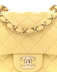 Lambskin Quilted Mini Square Flap Light Yellow
