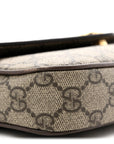 GG Supreme Monogram Textured Dollar Calfskin Web Mini Ophidia Envelope Shoulder Bag Beige Ebony