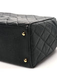 Caviar Quilted Large Bowler Black