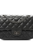 Metallic Sheepskin Quilted 2.55 Reissue Mini Flap Dark Silver