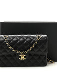 Caviar Quilted Small Double Flap Black