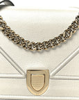 Metallic Grained Calfskin Medium D1ORama Flap Bag Silver