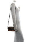 Suede Patent Web Mini Ophidia Shoulder Bag Nocciola Black