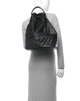 Caviar Quilted Drawstring Backpack Black