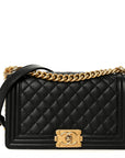 Caviar Quilted Medium Boy Flap Black