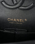 Lambskin Quilted Studded Medium Double Flap Black