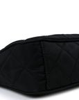 Nylon Tessuto Impuntu Quilted Crossbody Bag Black