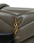 Lambskin Chevron Quilted Mini LouLou Dark Strong Moss